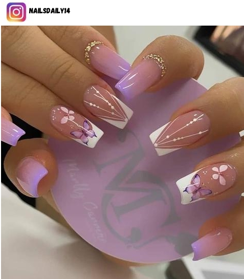 butterfly ombre nail art