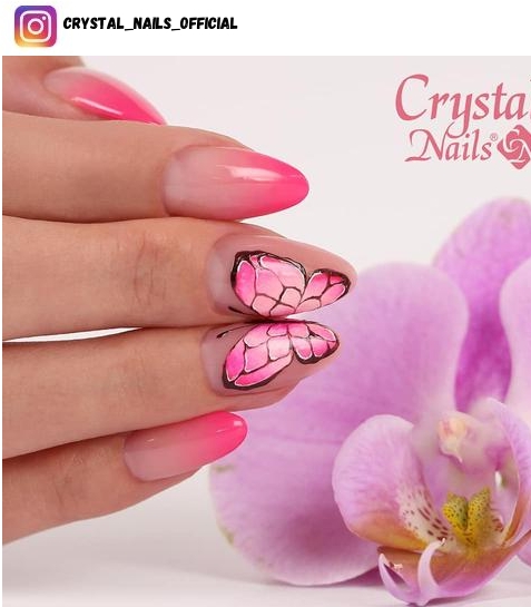 butterfly ombre nail designs