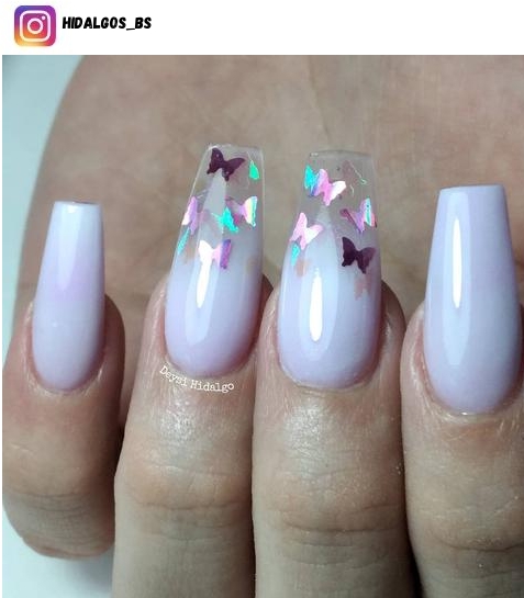 butterfly ombre nail polish design