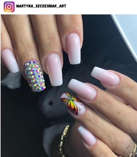 butterfly ombre nail design