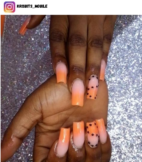 orange ombre nail designs