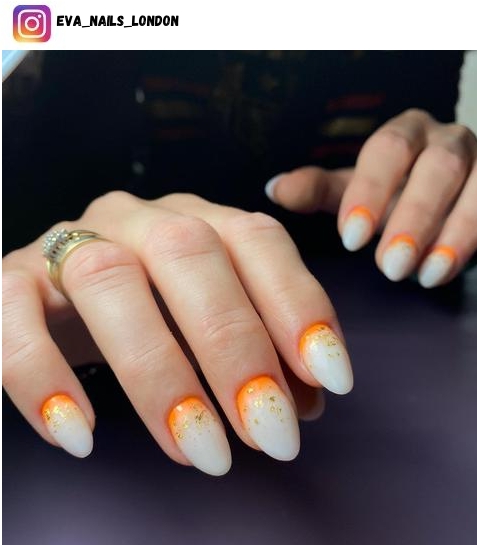 orange ombre nail polish design