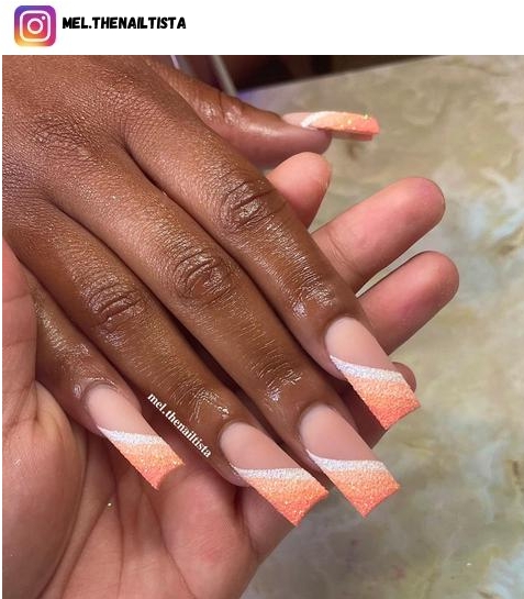 orange ombre nail polish design