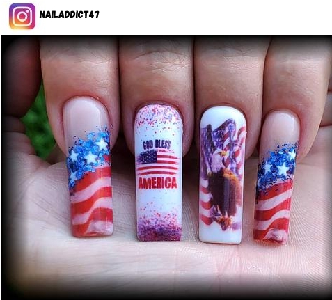 patriotic nail polish design