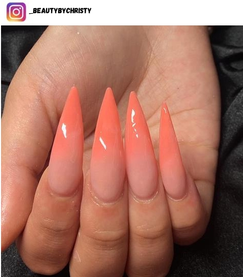 peach ombre nail polish design