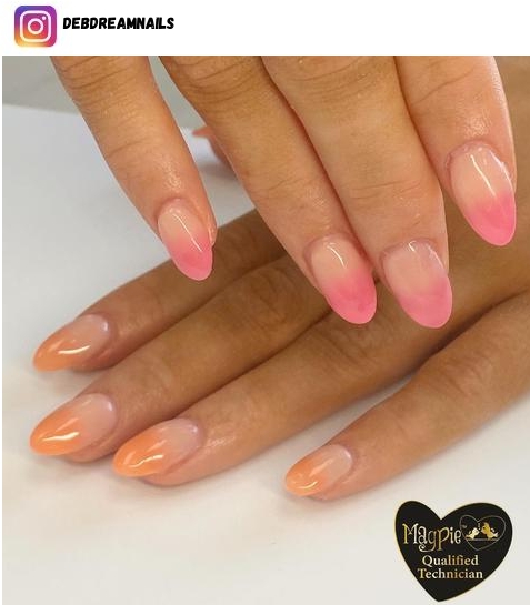 peach ombre nail polish design