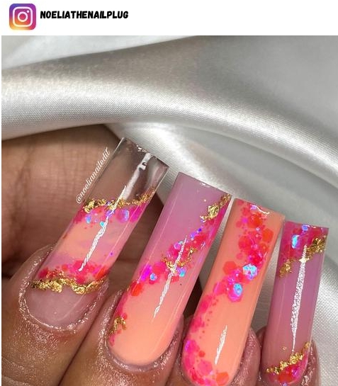 peach ombre nails