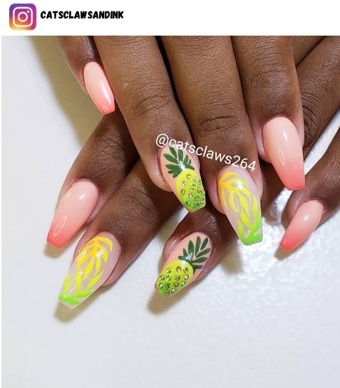 peach ombre nail design ideas