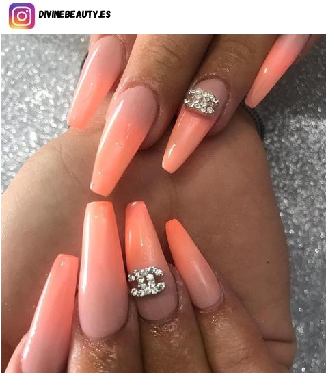 peach ombre nail design ideas