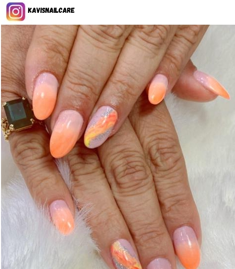 peach ombre nail design