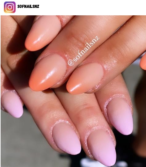 peach ombre nail art