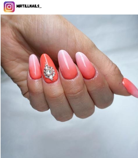 peach ombre nail design