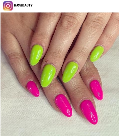 pink and green nail design ideas