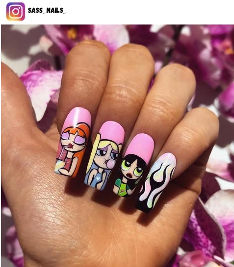 powerpuff girls nails