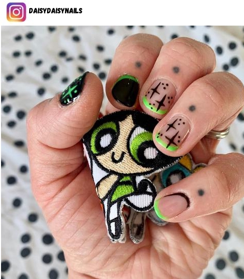 powerpuff girls nail design ideas