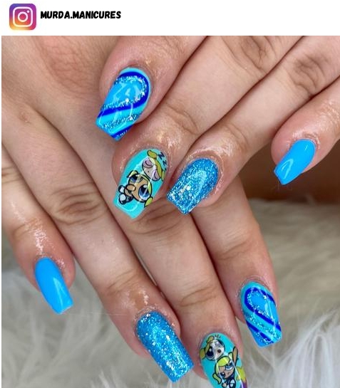 powerpuff girls nail designs