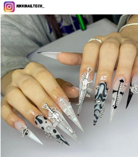 punk edgy nail designs