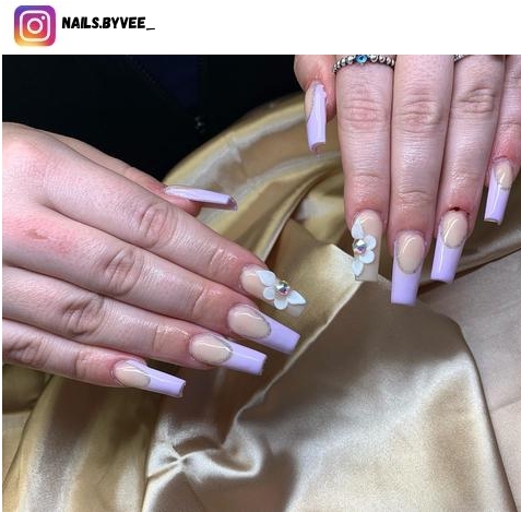 purple french tip nail design ideas
