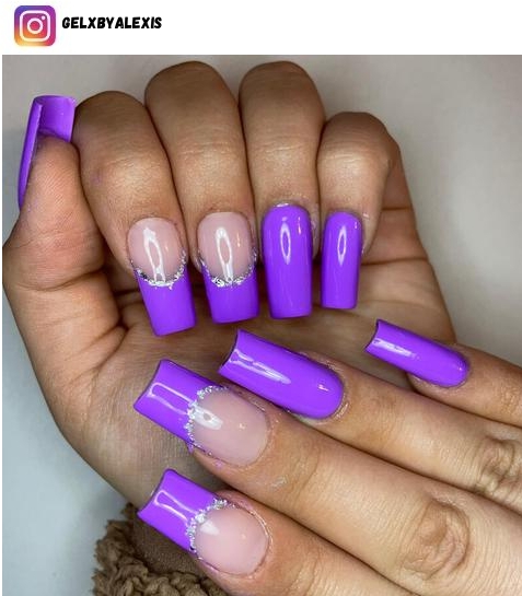 purple french tip nail design