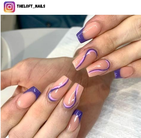 purple french tip nail polish design