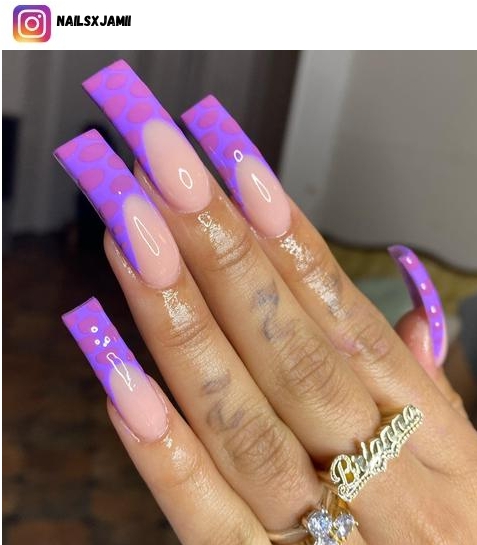 purple french tip nail designs