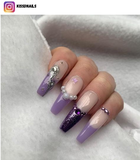 purple french tip nails