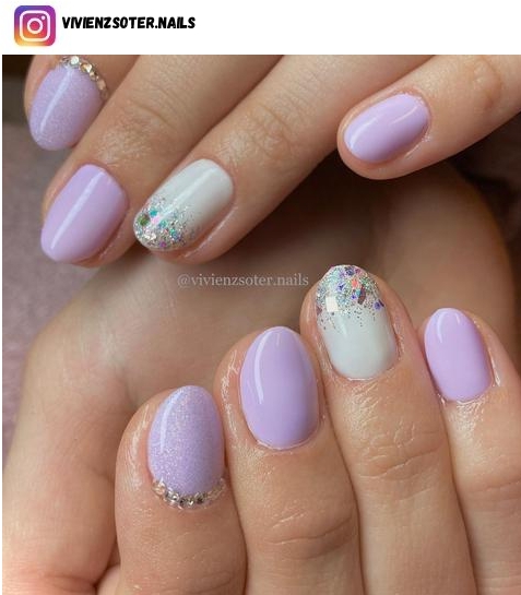 short purple nail art
