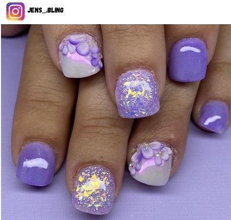 short purple nail design ideas