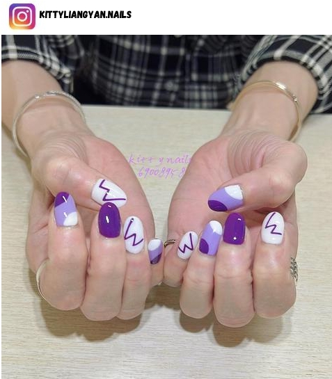 short purple nail designs