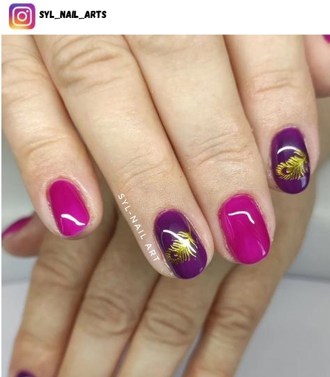 short purple nail design ideas