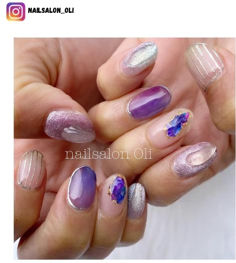 short purple nail design