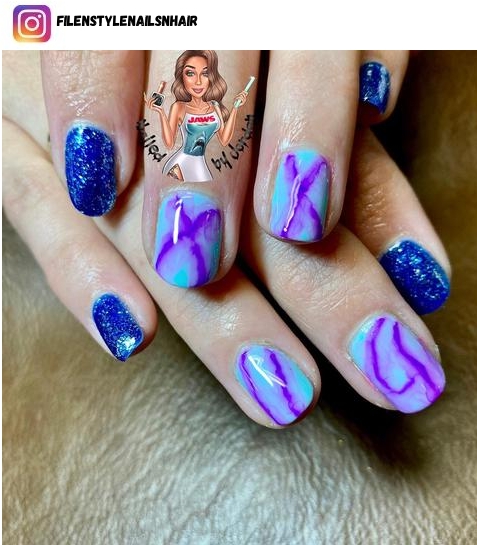 short purple nail polish design