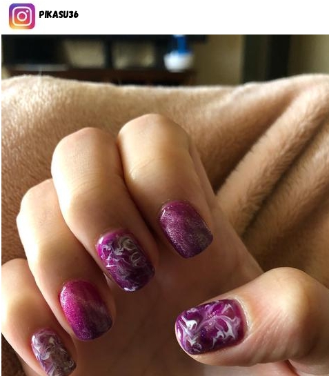short purple nail designs