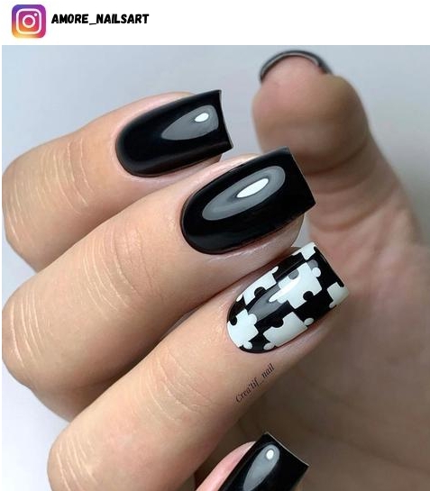 puzzle nail polish design
