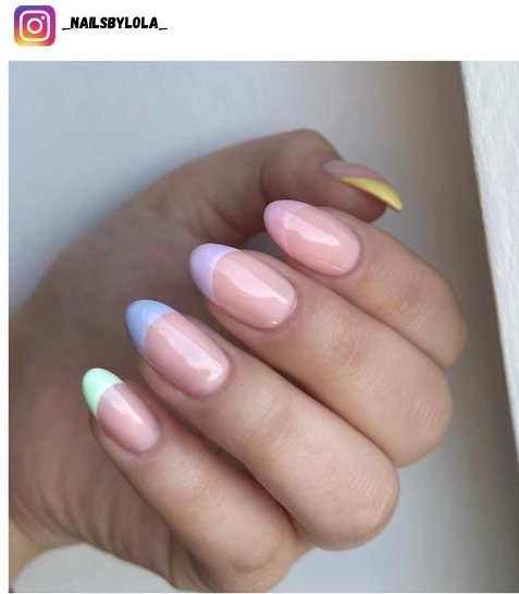 rainbow french tip nail design