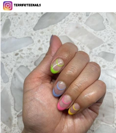 rainbow french tip nail designs