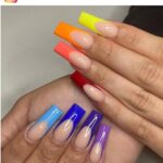 53 Ultra-Modern Rainbow French Tips for 2022