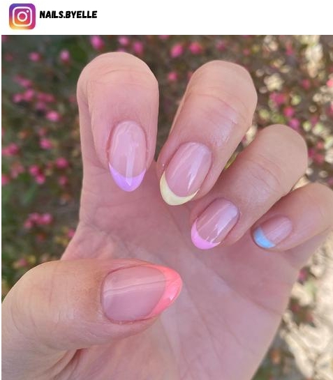 rainbow french tip nail designs