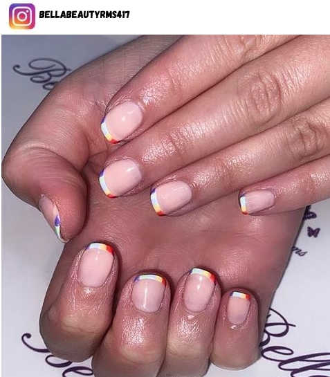 rainbow french tip nail design ideas