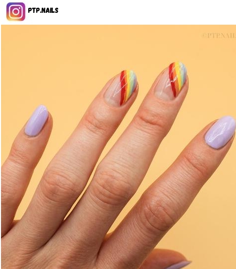 rainbow french tip nail art