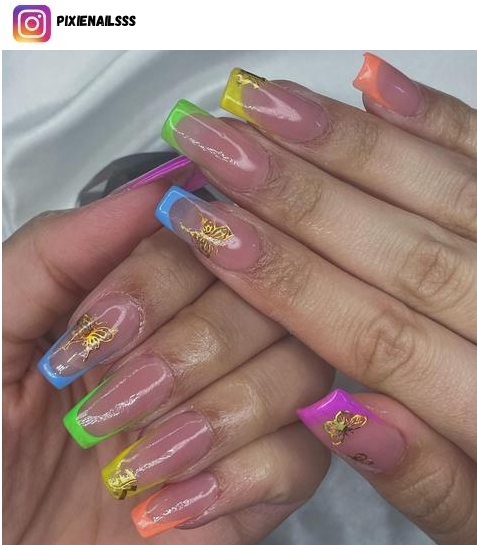 rainbow french tip nail design ideas