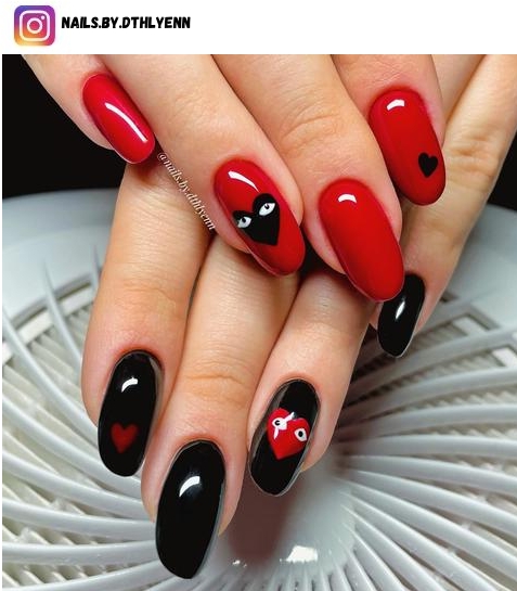 red and black nail designs