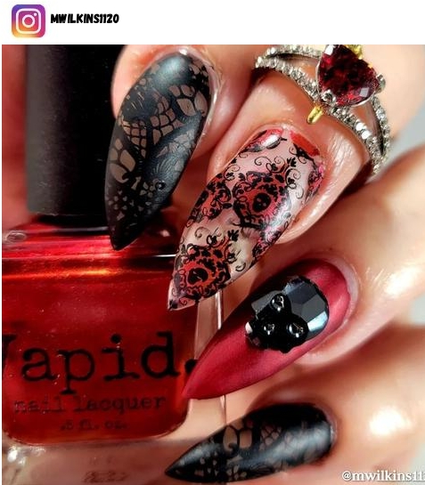 red and black nail design ideas