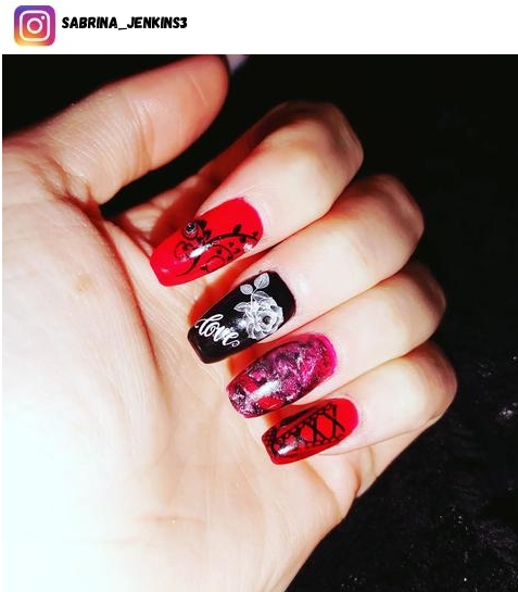 55+ Eye-Catching Red and Black Nail Designs - Nerd About Town
