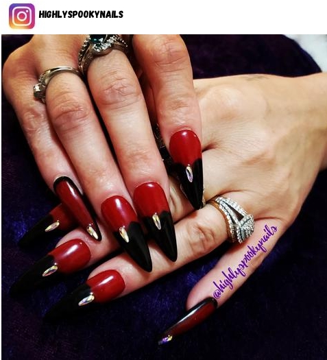 red and black nail designs