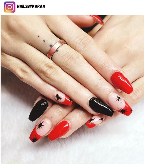 red and black nail design