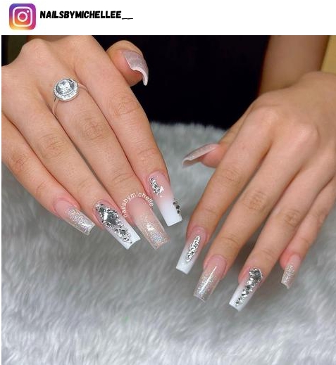 silver ombre nail designs