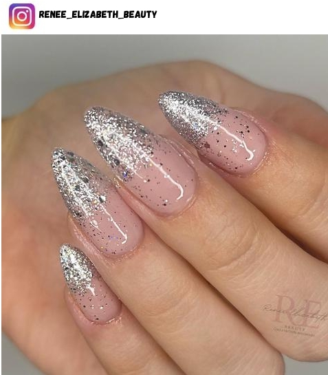 silver ombre nail art