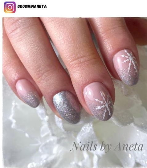 silver ombre nail polish design