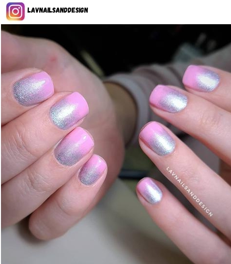 silver ombre nail polish design
